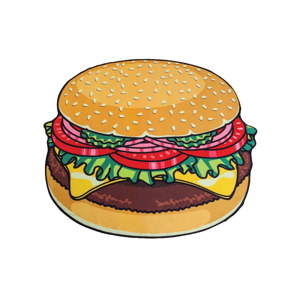 Koc plażowy w kształcie burgera Big Mouth Inc., ⌀ 152 cm