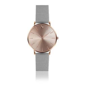 Zegarek damski z szarym paskiem ze stali nierdzewnej w srebrnej barwie Emily Westwood Luxury