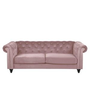 Różowa 3-osobowa sofa Actona Charlietown