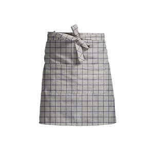 Szary fartuch kuchenny w kratkę z domieszką lnu Linen Couture Delantal Simple Squares