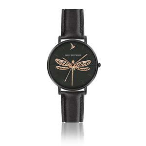 Damski zegarek z czarnym paskiem ze skóry naturalnej Emily Westwood Fly