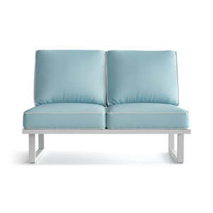 Jasnoniebieska 2-osobowa sofa ogrodowa z białą lamówką Marie Claire Home Angie