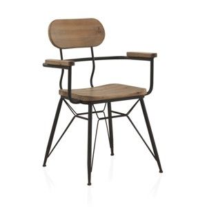 Metalowe krzesło z drewnianym siedziskiem i oparciem Geese