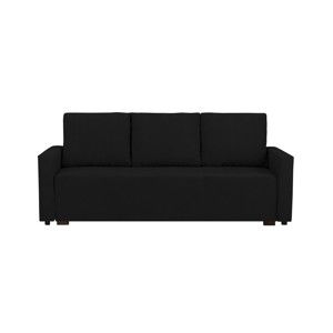 Czarna 3-osobowa sofa rozkładana ze schowkiem Melart Francisco