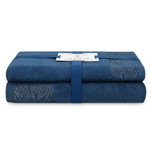Ciemnoniebieskie bawełniane ręczniki zestaw 2 szt. frotte Allium – AmeliaHome