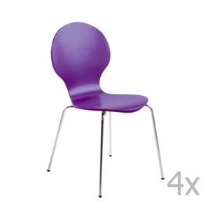 Zestaw 4 fioletowych krzeseł Actona Marcus Dining Chair