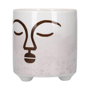 Biało-różowa ceramiczna doniczka Kitchen Craft Terracotta Face