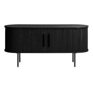 Czarna szafka pod TV w dekorze dębu 120x56 cm Nola – Unique Furniture
