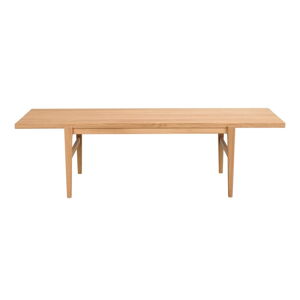 Ciemny naturalny stolik z drewna dębowego Rowico Ness, 160x60 cm