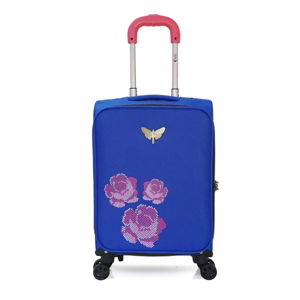 Niebieska walizka podręczna z 4 kółkami LPB Joanna, 40 l