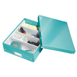 Turkusowe pudełko z przegródkami Click&Store – Leitz