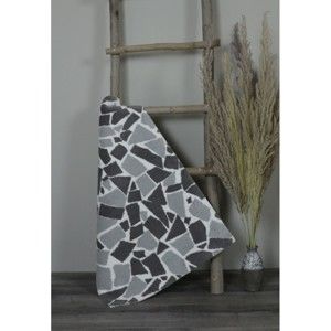 Szaro-czarny bawełniany dywanik łazienkowy My Home Plus Mosaic, 51x76 cm
