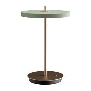 Jasnozielona lampa stołowa LED ze ściemniaczem i metalowym kloszem (wysokość 31 cm) Asteria Move – UMAGE