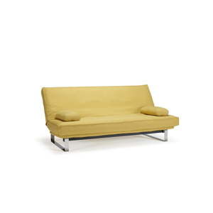 Żółta rozkładana sofa ze zdejmowanym obiciem Innovation Minimum Soft Mustard Yellow
