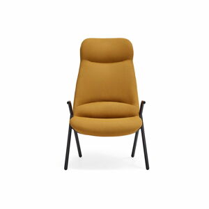 Żółty fotel Teulat Dins, wys. 114 cm