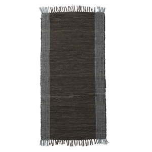 Czarny dywan skórzany Simla, 80x50 cm