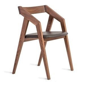 Krzesło z litego drewna orzechowego Charlie Pommier Visionnaire