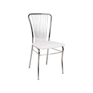 Białe krzesło z obiciem z ekoskóry Evergreen House Dinner