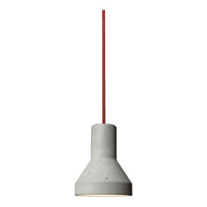 Betonowa lampa z kablem w czerwonym kolorze Jakuba Velínskiego No. 2, dł. 1,2 m