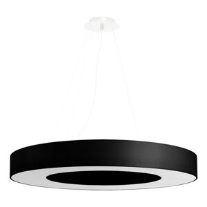 Czarna lampa wisząca z tekstylnym kloszem ø 70 cm Galata Slim – Nice Lamps