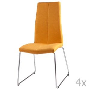Zestaw 4 żółtych krzeseł sømcasa Aora