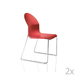 Komplet 2 czerwonych krzeseł Magis Aida