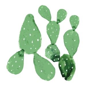 Zestaw 2 naklejek ściennych Dekornik Green Cacti