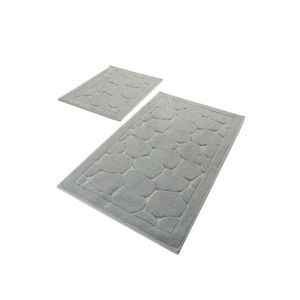 Zestaw 2 szarych bawełnianych dywaników łazienkowych Confetti Bathmats Parma Grey