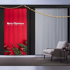 Świąteczna zasłona Christmas, 140x260 cm