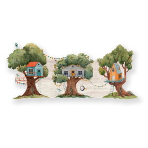 Zielony wieszak ścienny dla dzieci Tree House - Little Nice Things