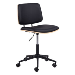 Czarne krzesło biurowe z imitacji skóry Owen – Actona