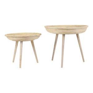 Rattanowe okrągłe stoliki zestaw 2 szt. ø 56 cm Colon – Light & Living