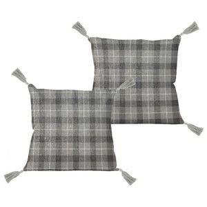 Poduszka Linen Couture Borlas Grey Squares, 45x45 cm