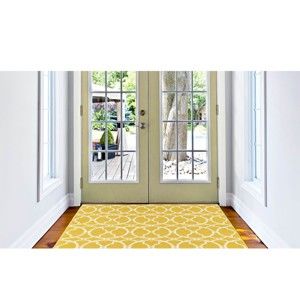 Żółty dywan odpowiedni na zewnątrz Floorita Interlaced, 133x190 cm