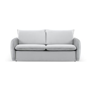 Jasnoszara aksamitna rozkładana sofa 194 cm Vienna – Cosmopolitan Design