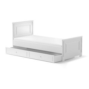 Białe łóżko dziecięce z szufladą BELLAMY Ines, 90x200 cm