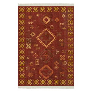 Czerwony dywan z domieszką bawełny z recyklingu Nouristan, 80x150 cm