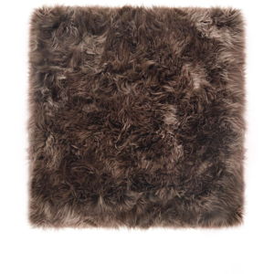 Szarobrązowy dywan kwadratowy z owczej skóry Royal Dream Zealand Square, 70x70 cm