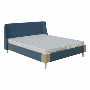 Niebieskie łóżko dwuosobowe DlaSpania Sara, 160x200 cm