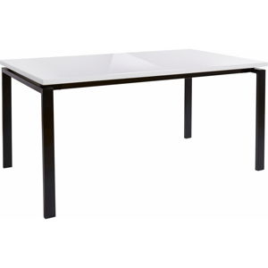 Czarny stół z białym blatem z połyskiem Støraa Sandra, 90x160 cm