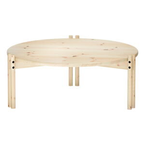 Naturalny okrągły stolik z litego drewna sosnowego ø 80 cm Sticks – Karup Design