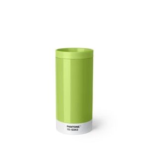 Zielony kubek podróżny ze stali nierdzewnej Pantone, 430 ml