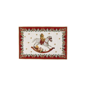 Czerwono-biała bawełniana mata stołowa z motywem świątecznym Villeroy & Boch Toys Fantasy, 48x32 cm
