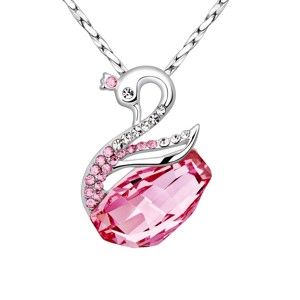 Naszyjnik z różowymi kryształami Swarovski Elements Crystals Swan