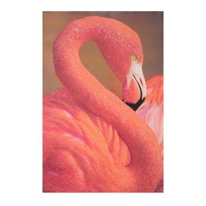 Ręcznie malowany obraz w ramie z drewna sosnowego Mauro Ferretti Flamingo, 80x120 cm