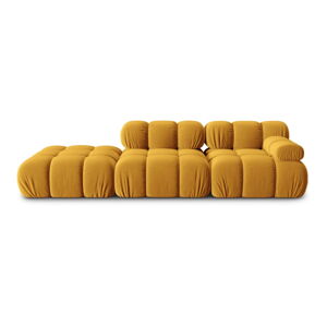 Żółta aksamitna sofa 282 cm Bellis – Micadoni Home