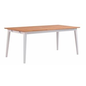Naturalny stół z drewna dębowego z białymi nogami Rowico Mimi, 180 x 90 cm