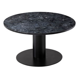 Czarny granitowy stolik z czarną konstrukcją RGE Pepo, ⌀ 85 cm