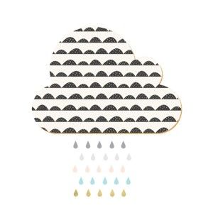 Dekoracyjna naklejka ścienna Dekornik White Cloud With Pastel Drops, 57x40 cm