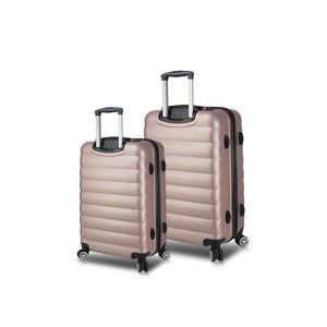 Zestaw 2 różowych walizek na kółkach z USB My Valice RESSNO Cabin & Medium